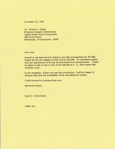 Letter from Mark H. McCormack to Robert A. Smith