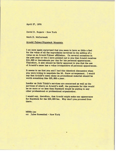 Memorandum from Mark H. McCormack to David Rogers