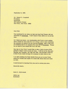 Letter from Mark H. McCormack to Robert D. Campbell