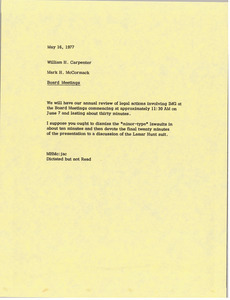 Memorandum from Mark H. McCormack to William H. Carpenter