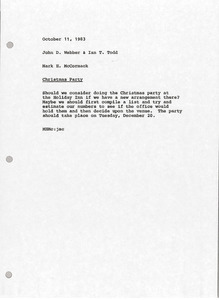 Memorandum from Mark H. McCormack to John D. Webber