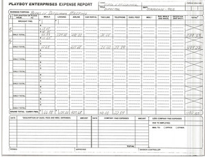 Playboy Enterprises expense report