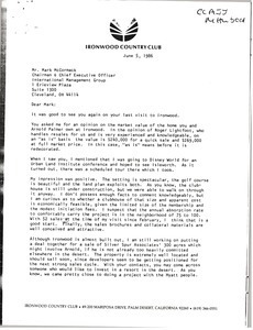 Letter from R. L. Spicer to Mark H. McCormack