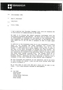 Memorandum from Judy Stott to Mark H. McCormack