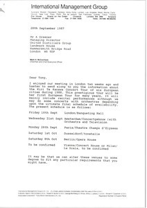 Letter from Mark H. McCormack to A. Greener