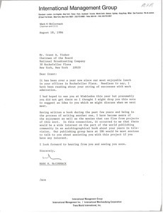 Letter from Mark H. McCormack to Grant A. Tinker