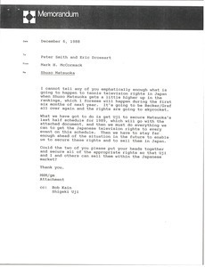 Memorandum from Mark H. McCormack to Peter Smith