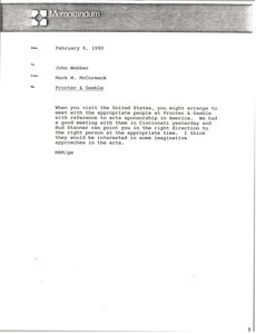 Memorandum from Mark H. McCormack to John Webber