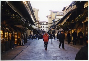 Sandi Sommer and shoppers on Ponte Vecchio