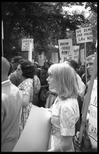 Civil rights protesters demanding fair housing at a demonstration in front of the White House