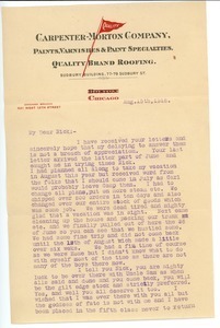 Letter from Hal to Frank F. Newth