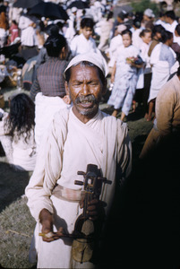 Nepalese musician with sarangi