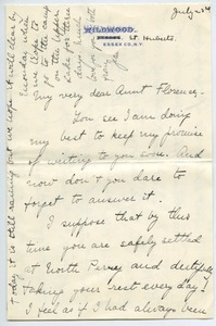 Letter from Annie Jean Lyman to Florence Porter Lyman