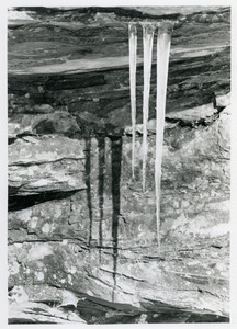 Three icicles with shadows at Gunn Brook Falls