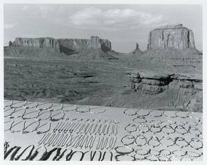Navajo jewelry and buttes