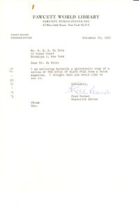Letter from Fawcett Publications to W. E. B. Du Bois