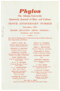 Advertisement for tenth anniversary issue of Phylon