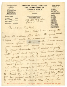 Letter from Sarah Chandler-Cole to W. E. B. Du Bois