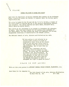 National Council of the Arts, Sciences, and Professions announcement