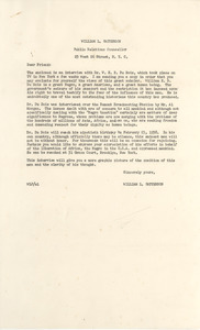 Circular letter from William L. Patterson