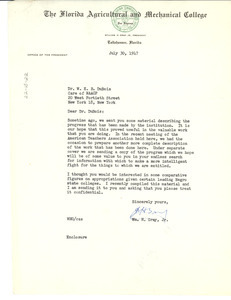 Letter from Florida Agricultural and Mechanical College to W. E. B. Du Bois