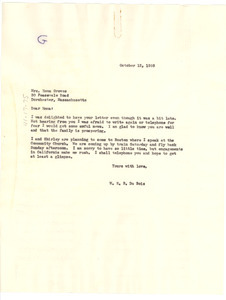 Letter from W. E. B. Du Bois to Emma Groves - Digital Commonwealth