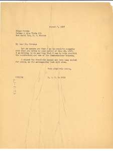 Letter from W. E. B. Du Bois to Diego Rivera