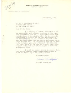 Letter from Mildred Danklefsen to W. E. B. Du Bois