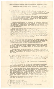 Draft statement proposed for discussion and adoption at a conference of the Illinois Peace Assembly
