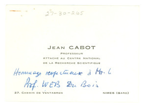 Jean Cabot business card