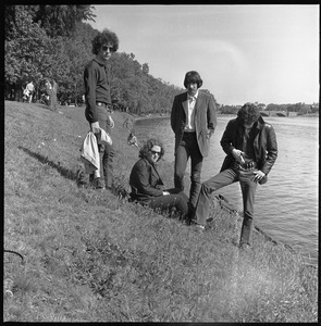 The Velvet Underground: posed on the banks of the Charles River