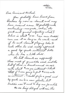 Letter from Kenneth G. Garside to Anne Garside Cann and Michael Cann