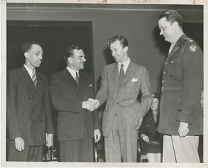 Governor Thomas E. Dewey with clients and Lt. Colonel Rusk at Institute Day