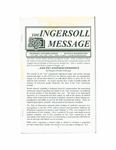 The Ingersoll Message, Vol. 2 No. 3 (May, 1996)