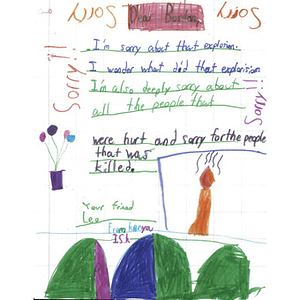 Letter of sympathy from a student at the International School of Kenya