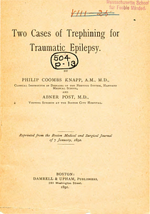 Two cases of trephining for traumatic epilepsy