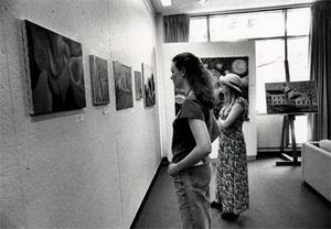 Students viewing exhibit.