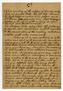 Minutes recorded by Edward W. Eggleston of a meeting by the citizens of Amelia County, Virginia