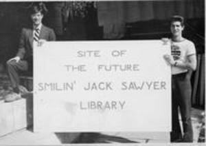 Student sign at the Sawyer Site