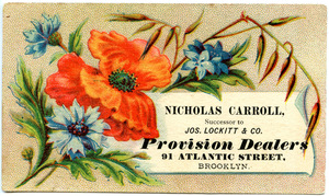 Nicholas Carrol, successor to Jos. Lockitt & Co., provision dealers