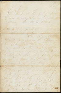 Letter from Michael Lally to his daughter, January 20, 1864