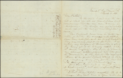 Civil War Letter from Captain William M. McArthur to Arthur McArthur, Sr., 1863 March 8