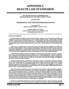 Appendix C: Health Law Standards