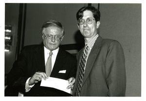 Suffolk University Dean John E. Fenton, Jr. (Law) with Michael K. Terry at a campus event