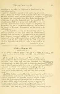 1784 Chap. 0030 An Act Regulating The Exportation Of Flax Seed, Pot Ash, Pearl Ash, Beef, Pork, Barreled Fish, And Dried Fish.