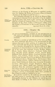 1792 Chap. 0086 An Act To Incorporate A Number Of The Inhabitants Of ...