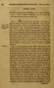 1809 Chap. 0063. An Act To Empower The Inhabitants Of The Town Of Plymouth To Choose A Board Of Health, And For Removing And Preventing Nuisances In Said Town.