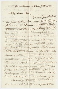 Edward Hitchcock letter to Edward Hitchcock, Jr., 1855 November 7