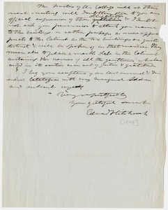 Edward Hitchcock letter to Abbot Lawrence, 1848