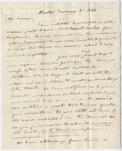 Benjamin Silliman letter to Edward Hitchcock, 1840 January 8